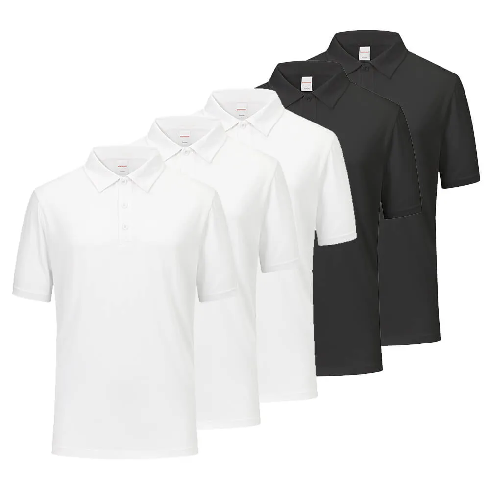 5 Pack Men's Quick Dry Polo Shirts