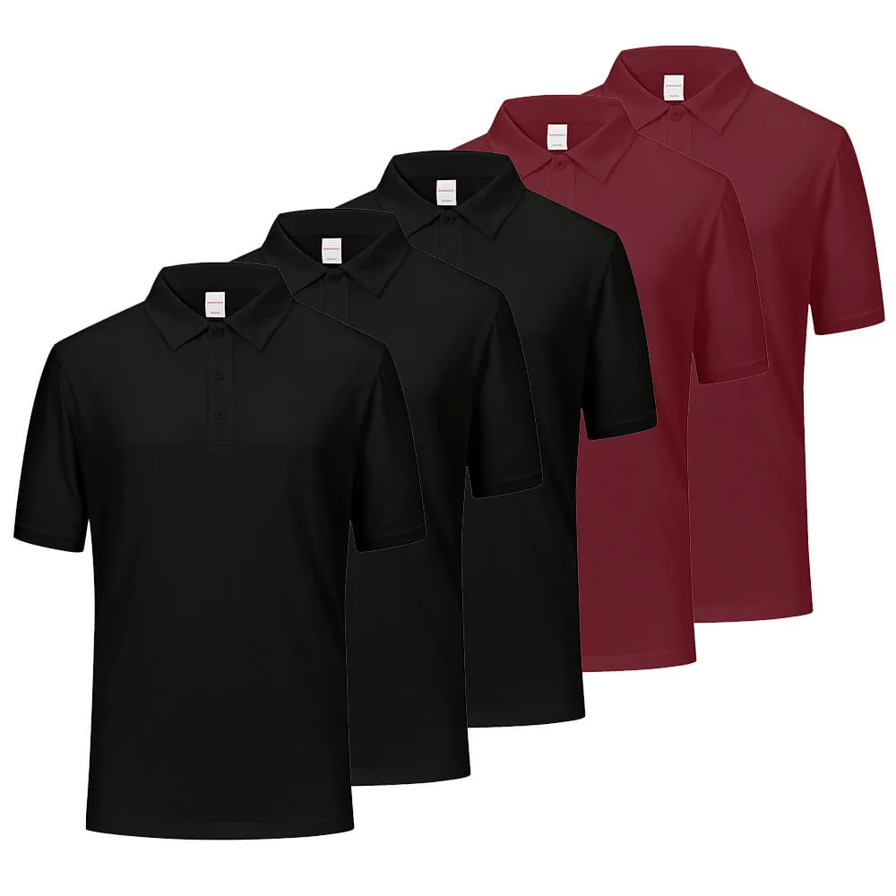 5 Pack Men's Quick Dry Polo Shirts