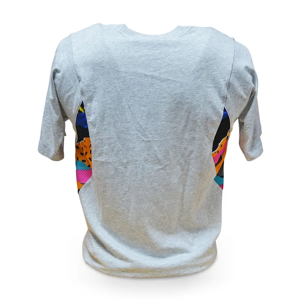 Adidas T shirt M Teo La tee shirt CF3499 Grey Multi Summer Shirts 100% Cotton