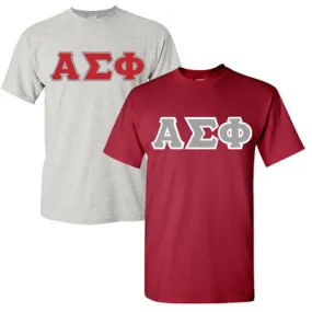 Alpha Sigma Phi Lettered T-Shirt, 2-Pack Bundle Deal - TWILL