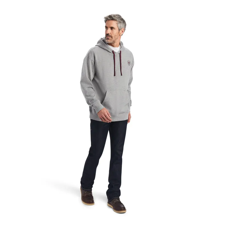 Ariat Men's Ariat Logo Hoodie, Heather Grey