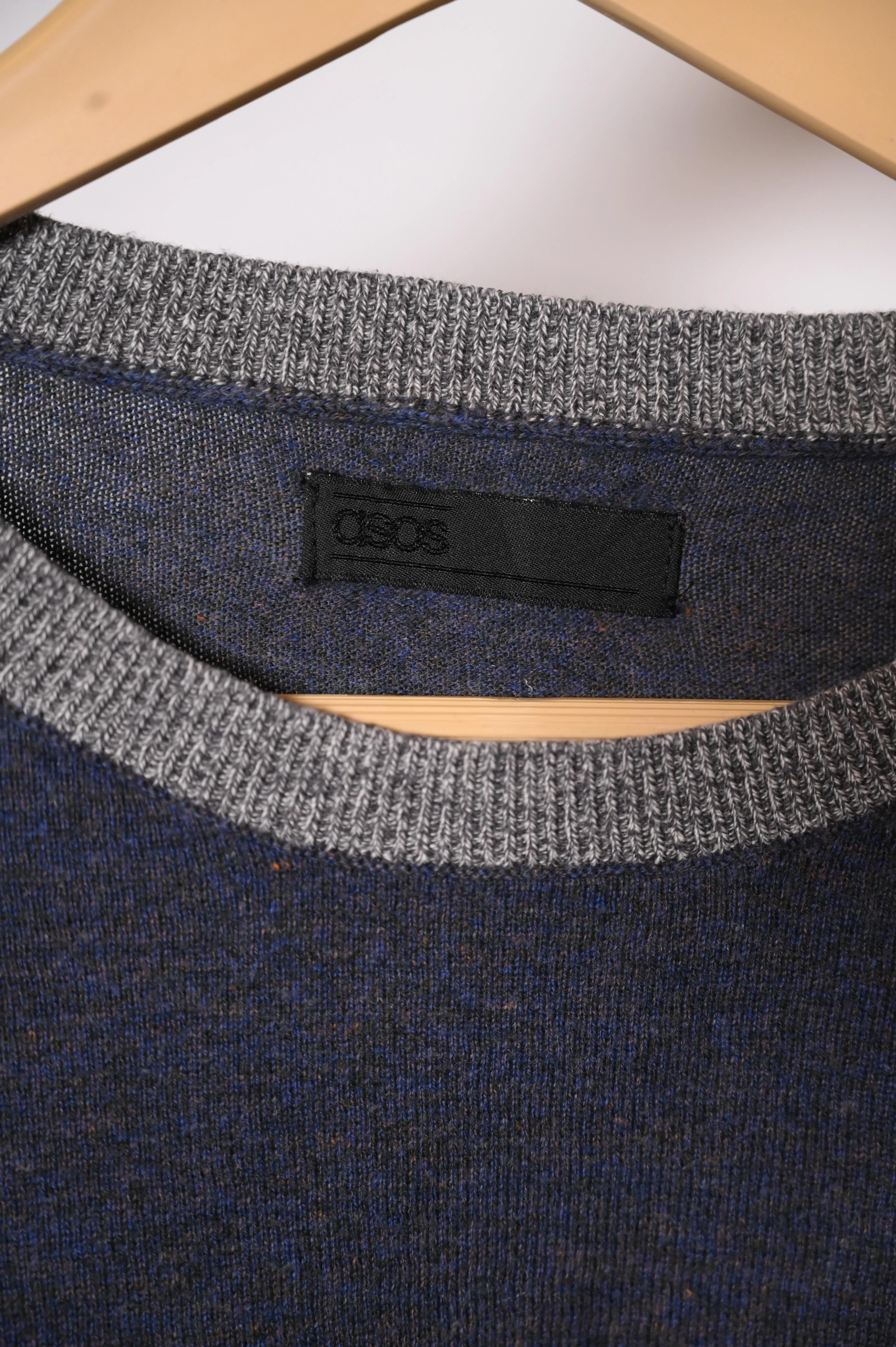 Asos Blue and Grey Sweatshirt - Medium