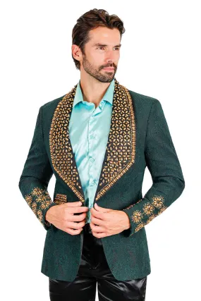 Barabas Elite Green Gold POSITIVE ARTISTIC Crystal Blazer