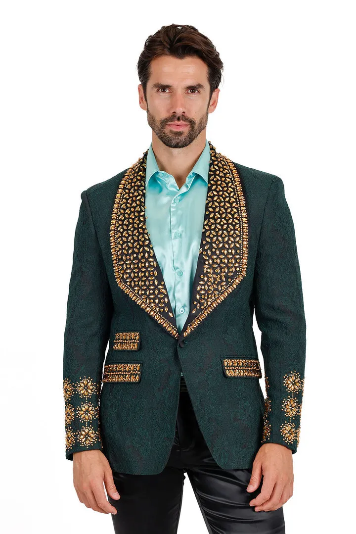 Barabas Elite Green Gold POSITIVE ARTISTIC Crystal Blazer