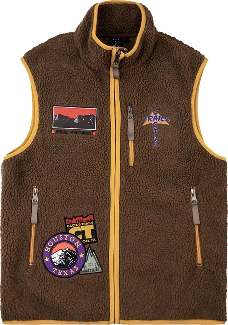 Cactus Jack by Travis Scott Cactus Trails Full-Zip Sherpa Vest 'Brown', brown