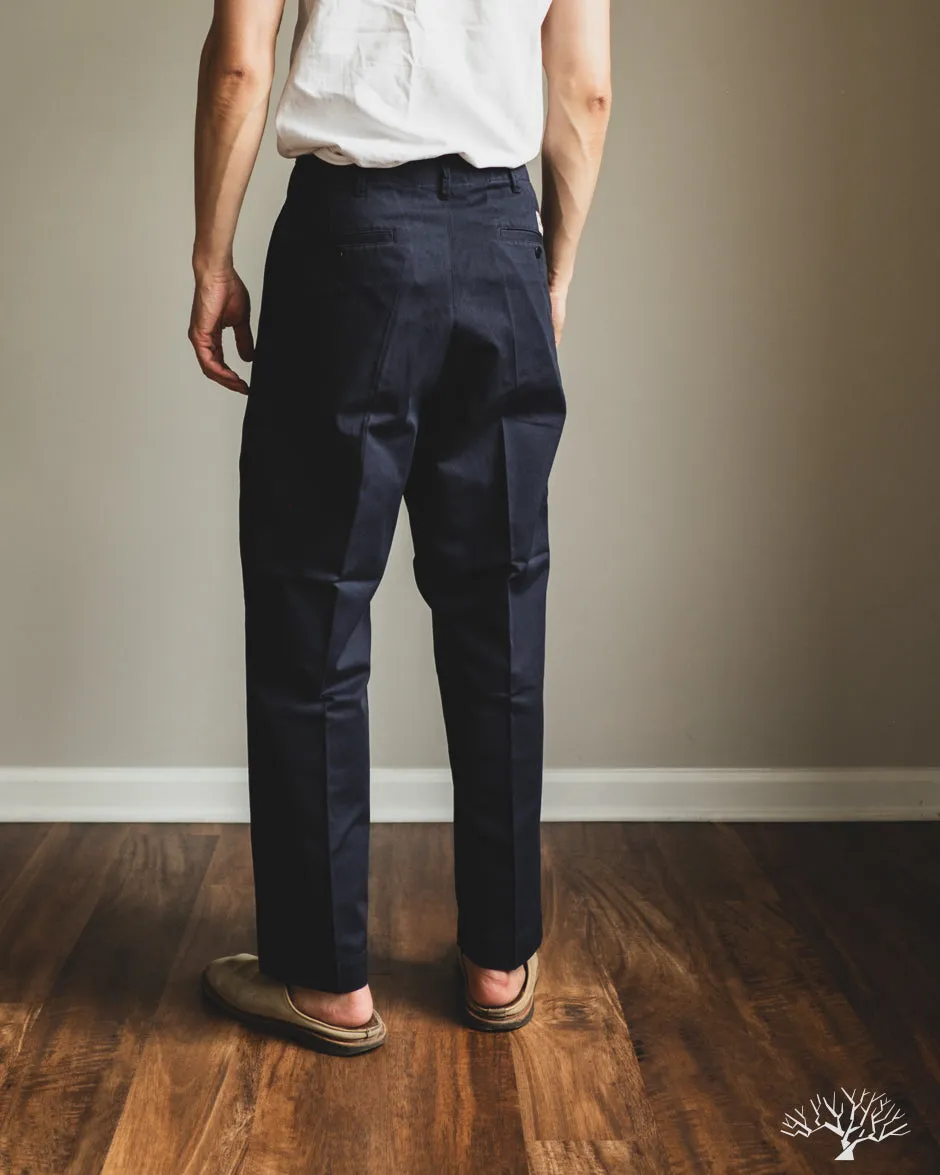 CHINO01 - Wide Cut Chinos - Dark Navy