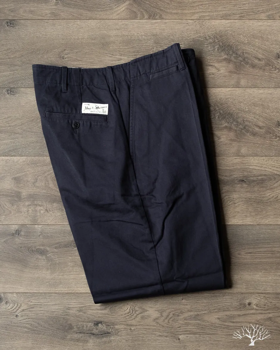 CHINO01 - Wide Cut Chinos - Dark Navy