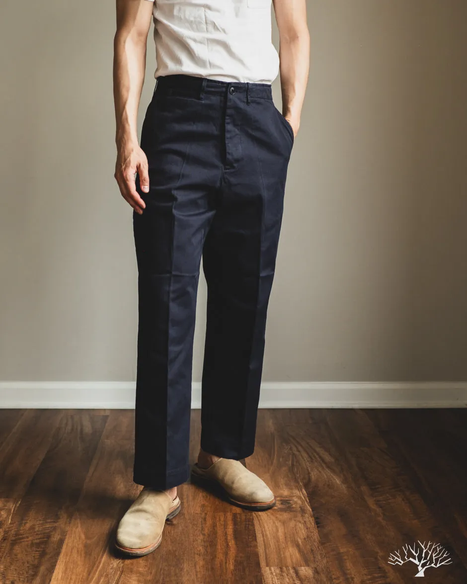 CHINO01 - Wide Cut Chinos - Dark Navy