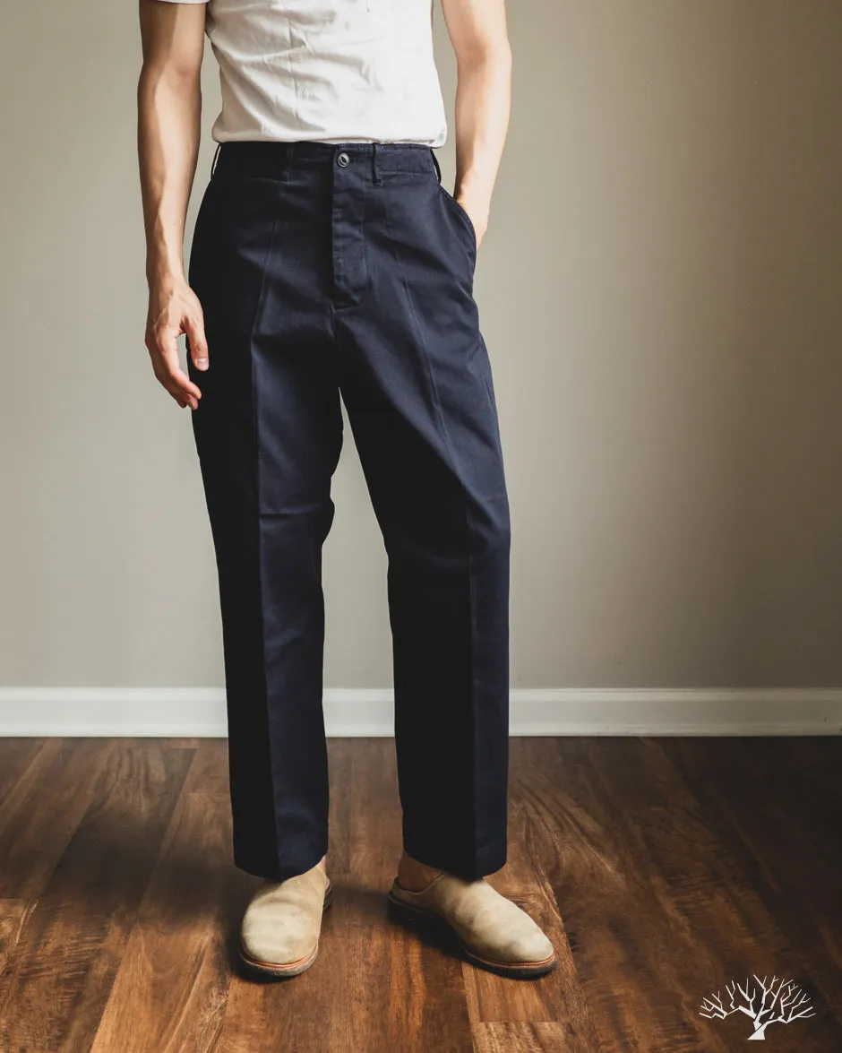 CHINO01 - Wide Cut Chinos - Dark Navy