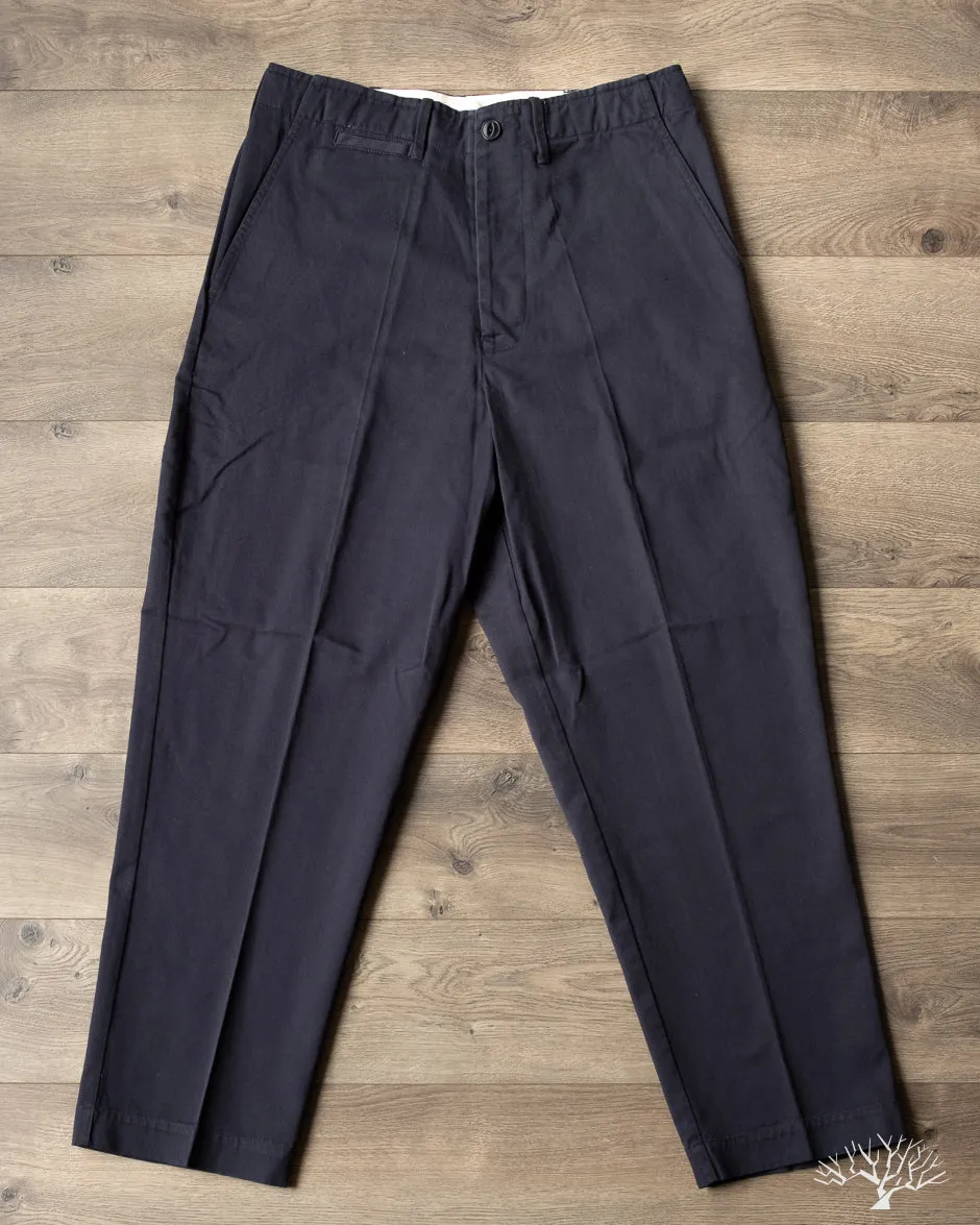 CHINO01 - Wide Cut Chinos - Dark Navy