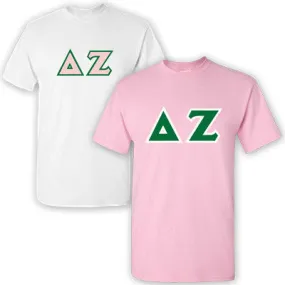 Delta Zeta Lettered T-Shirt, 2-Pack Bundle Deal - G500 (2) - TWILL