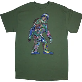 Earth Art Sasquatch Adult Olive Green T-shirt