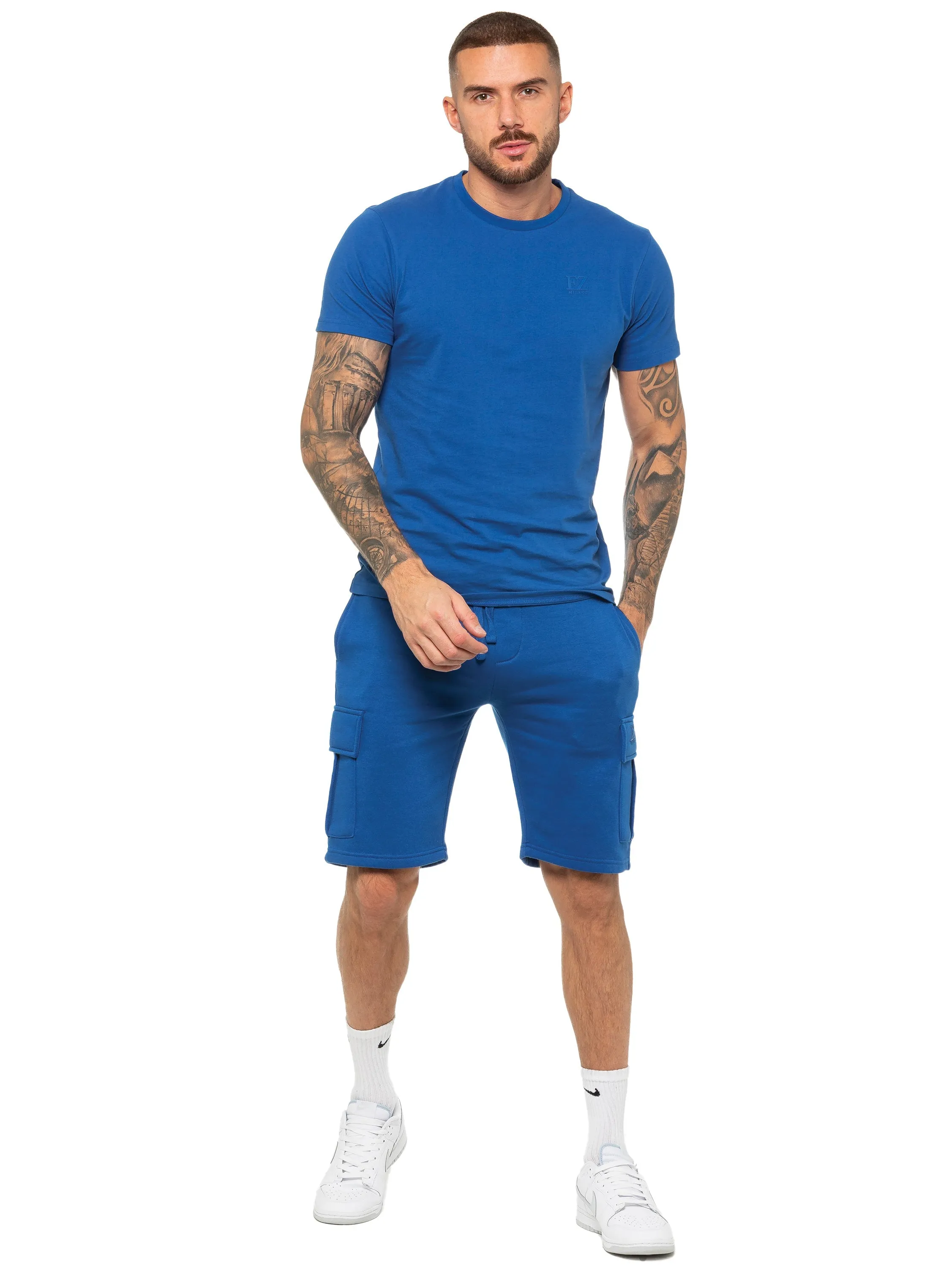 Enzo | Mens T-Shirt Tracksuit Set With Shorts