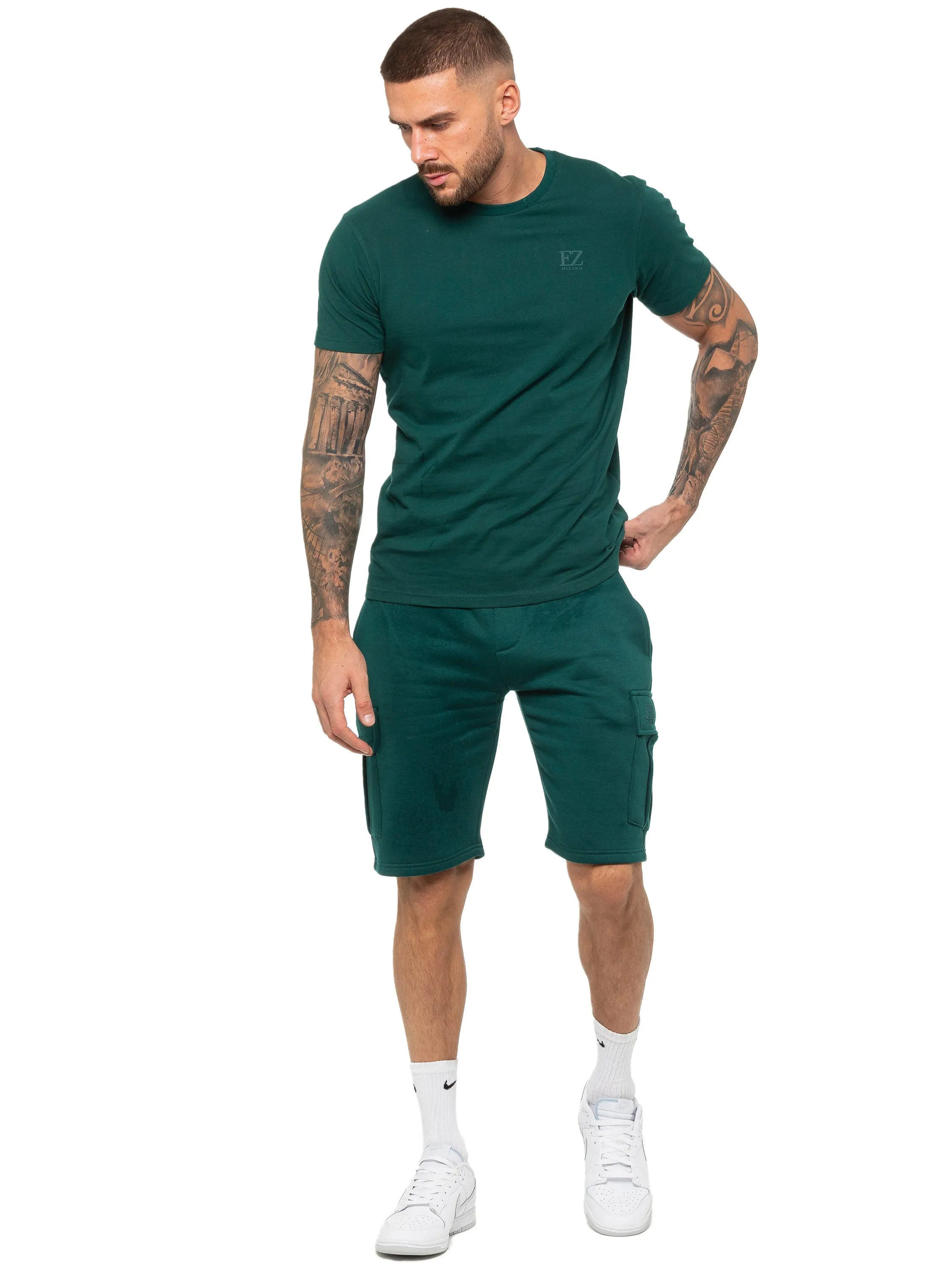 Enzo | Mens T-Shirt Tracksuit Set With Shorts