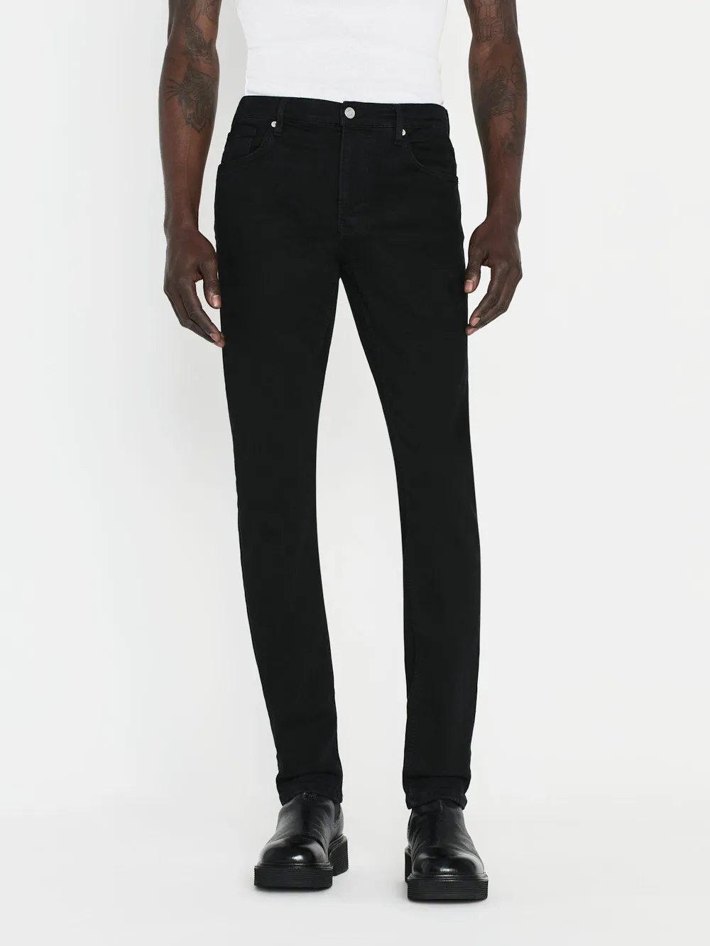 Frame Jetset Modern Straight Jeans in Black