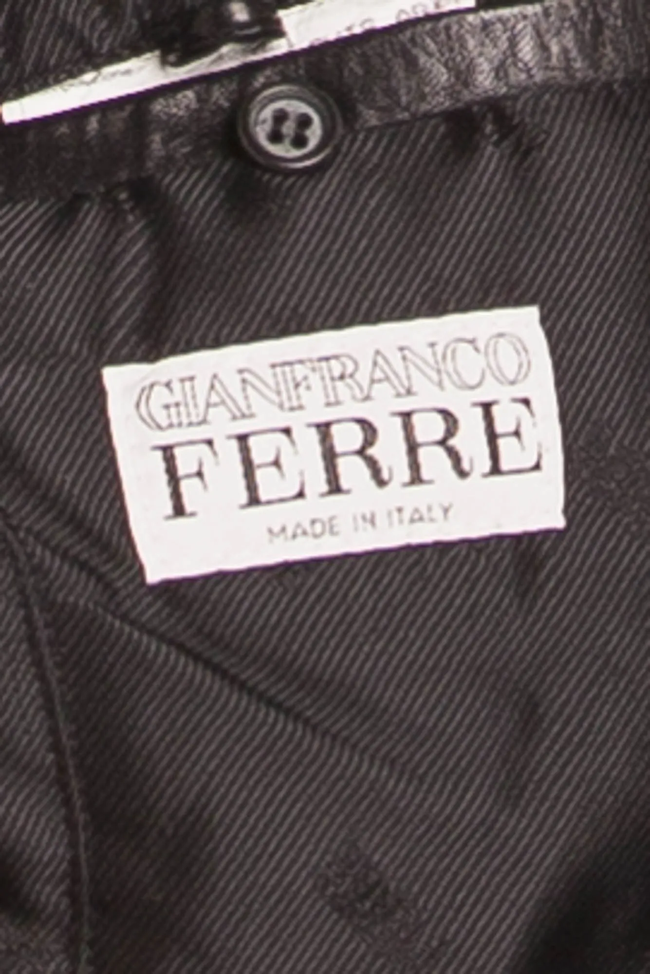 Gianfranco Ferre - Black Leather Screw Embellishment Zip Up Jacket - IT 54