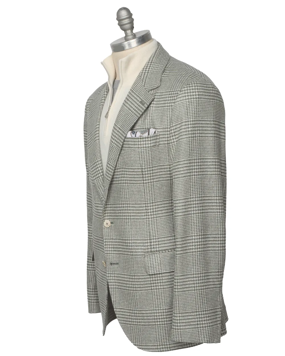 Green and Cream Glen Plaid Sportcoat