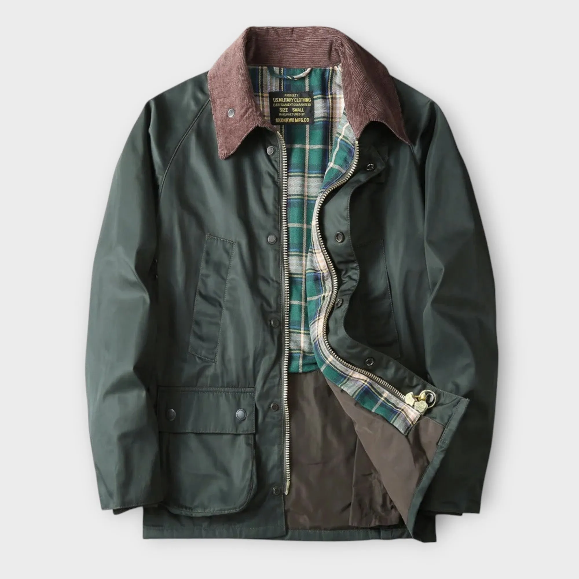 Jasper | Classic Men's Utility Jacket with Plaid Lining