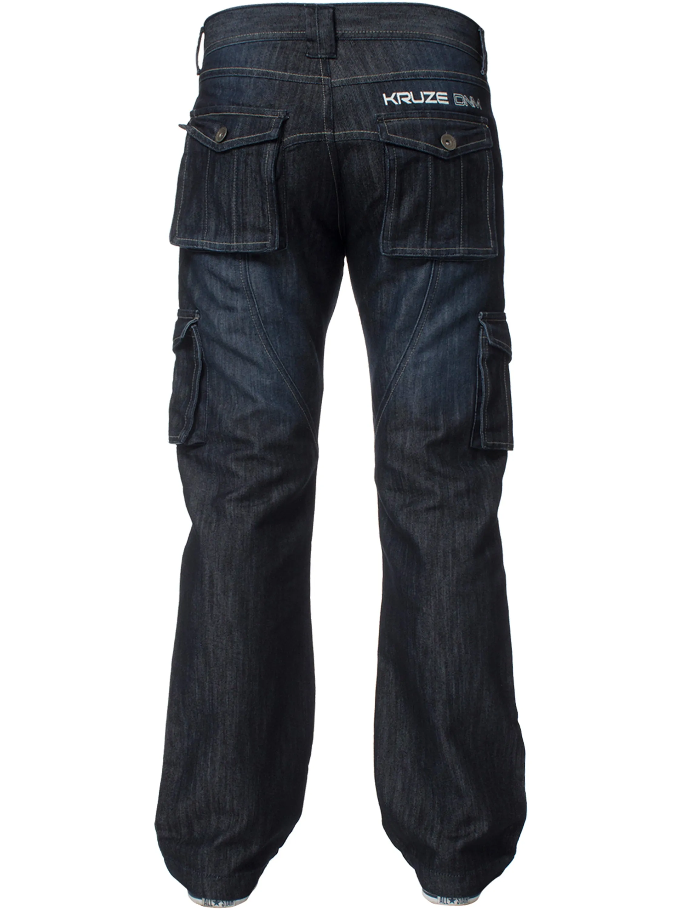 Kruze | Mens Cargo Combat Denim Jeans