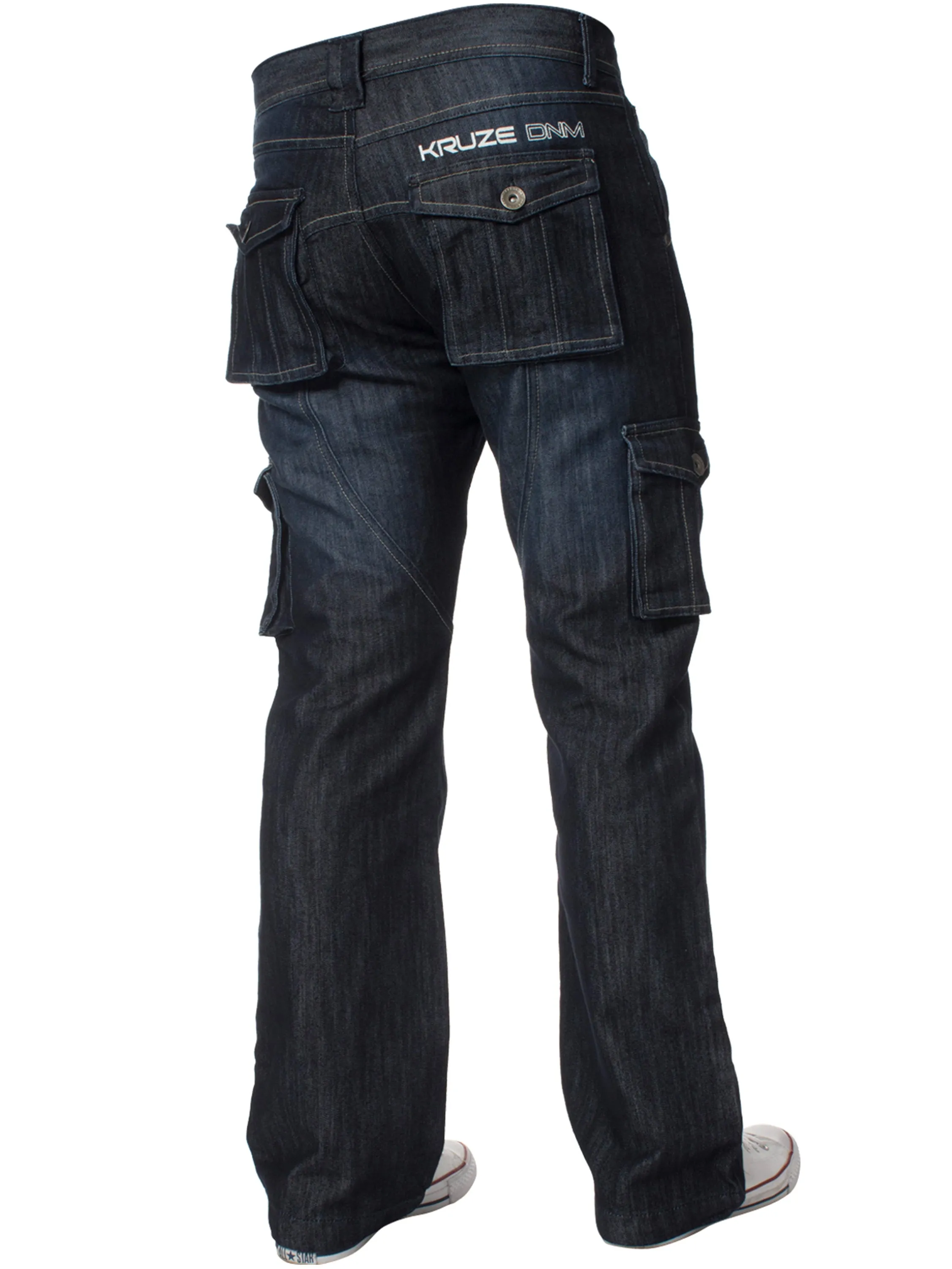 Kruze | Mens Cargo Combat Denim Jeans