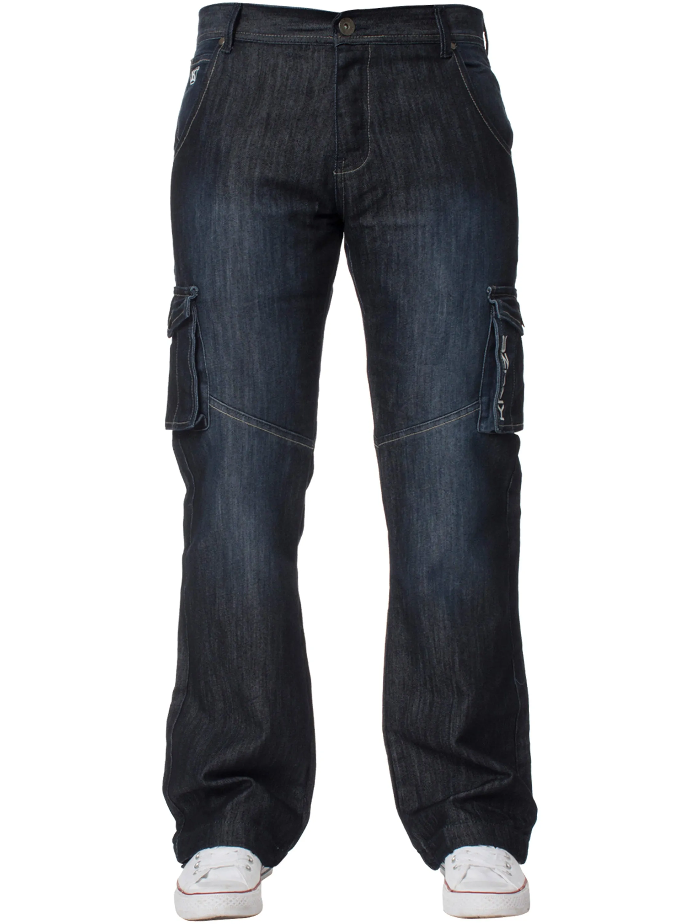 Kruze | Mens Cargo Combat Denim Jeans