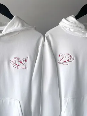 Love Swans Embroidered Hoodie