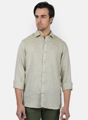 Men Beige Solid Shirts