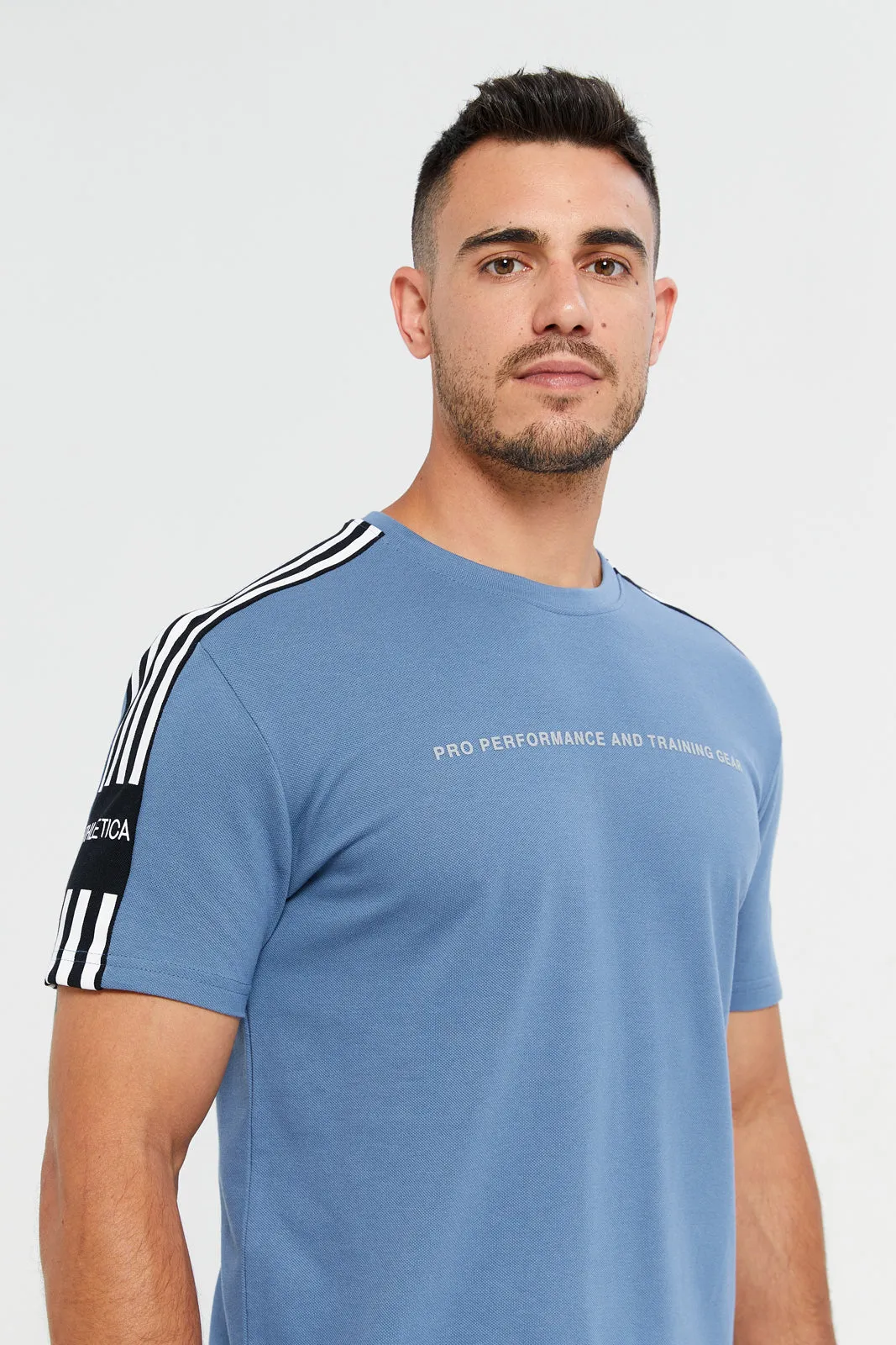 Men Blue Printed Active T-Shirt