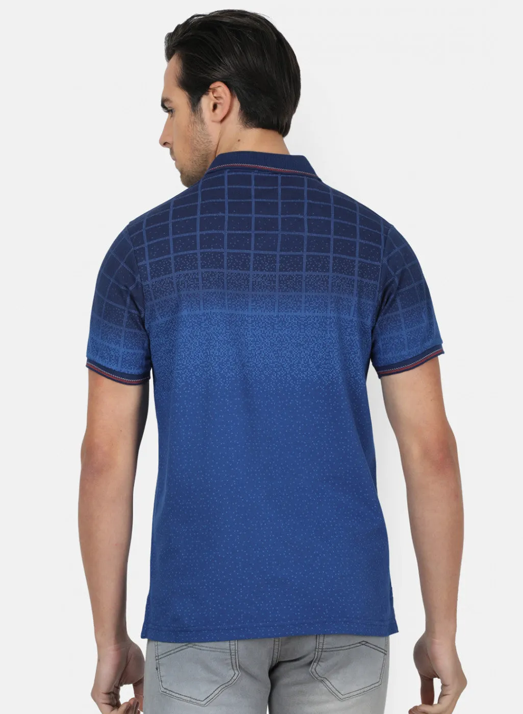 Men Blue Printed T-Shirts