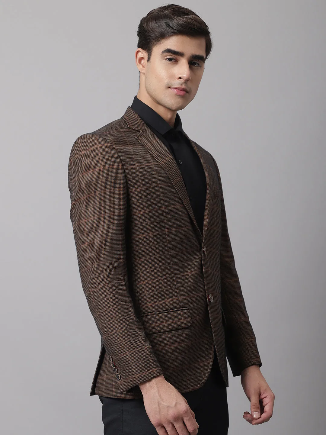 Men Dark Camel Formal Blazer