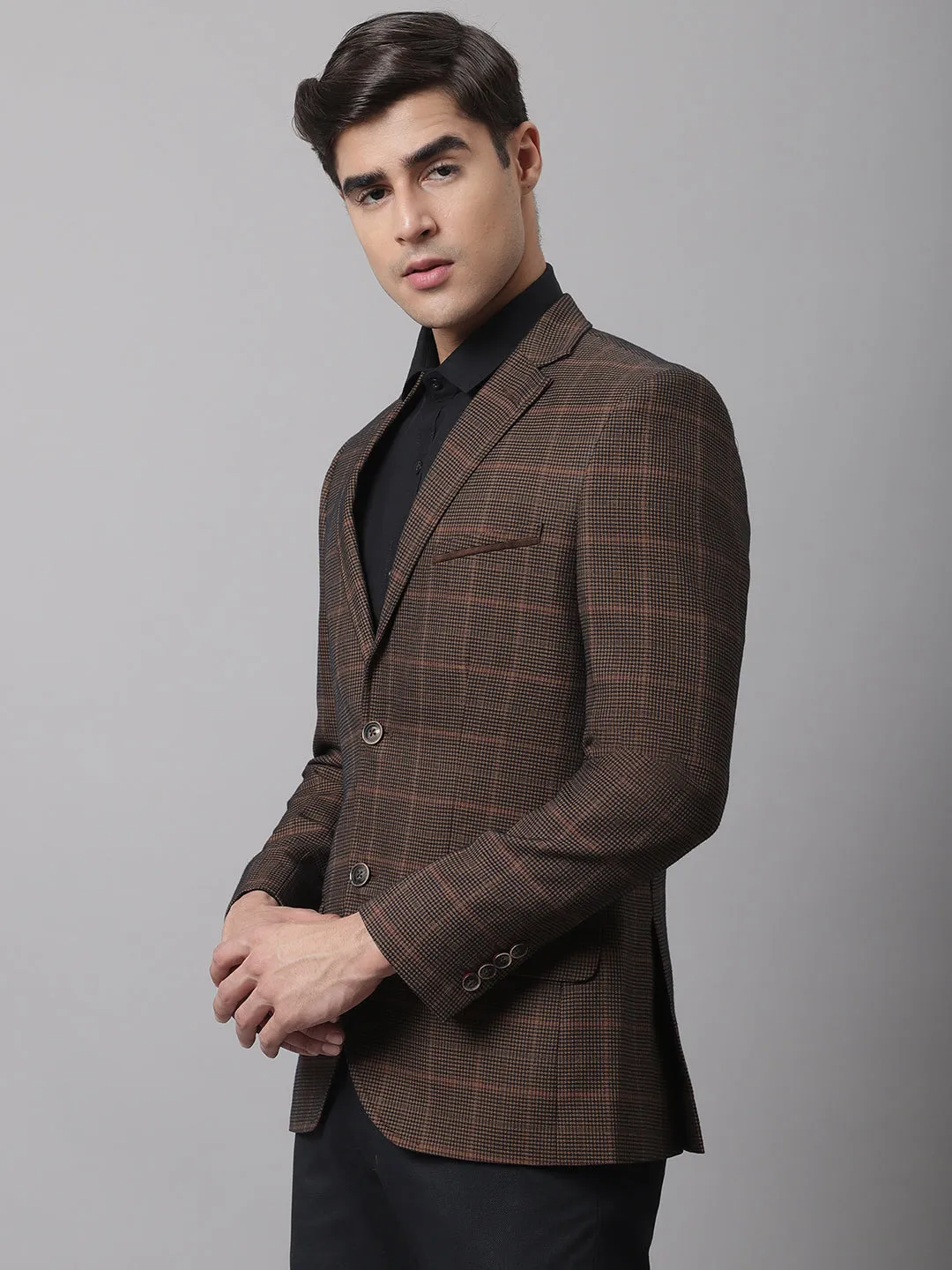 Men Dark Camel Formal Blazer