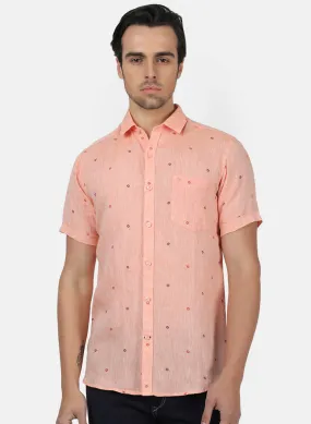 Men Peach Printed Shirts