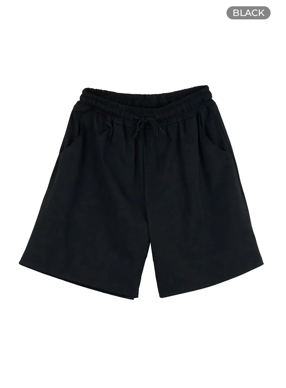 Men's Activewear Solid Shorts (Black) IU412