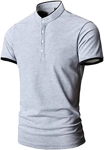 Men's Casual Colorblock Shirts Fashion Slim Fit T-Shirts Polo Shirts Short Sleeve Sports Shirts