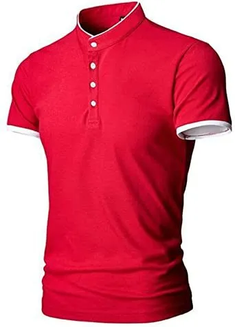 Men's Casual Colorblock Shirts Fashion Slim Fit T-Shirts Polo Shirts Short Sleeve Sports Shirts