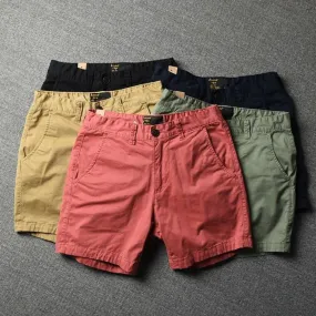 Men's Casual Cotton Solid Color Three-Point Shorts