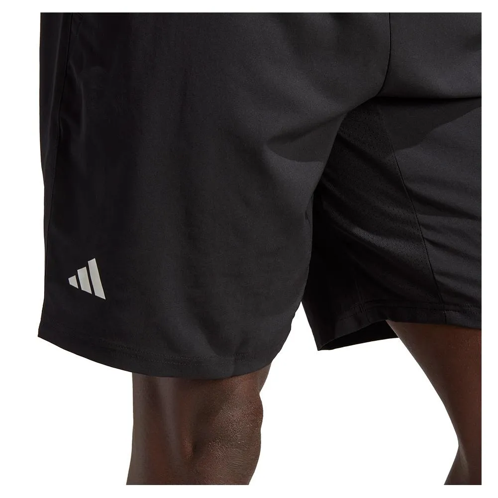 Men's Club 3-Stripe 9 Inch Tennis Shorts Black