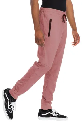 Mens Light Red Heathered Cotton Sweat Pants