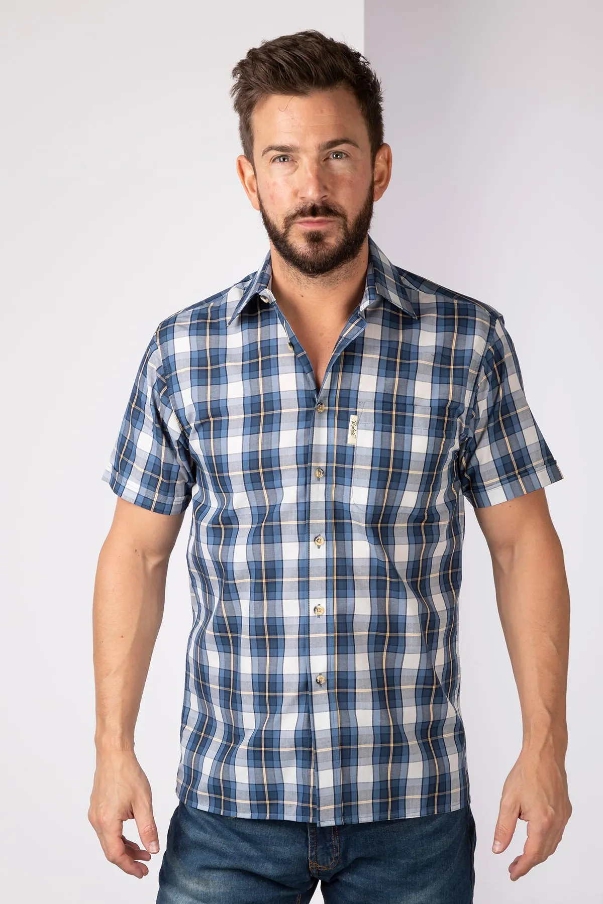 Men's Short Sleeved Check Shirt