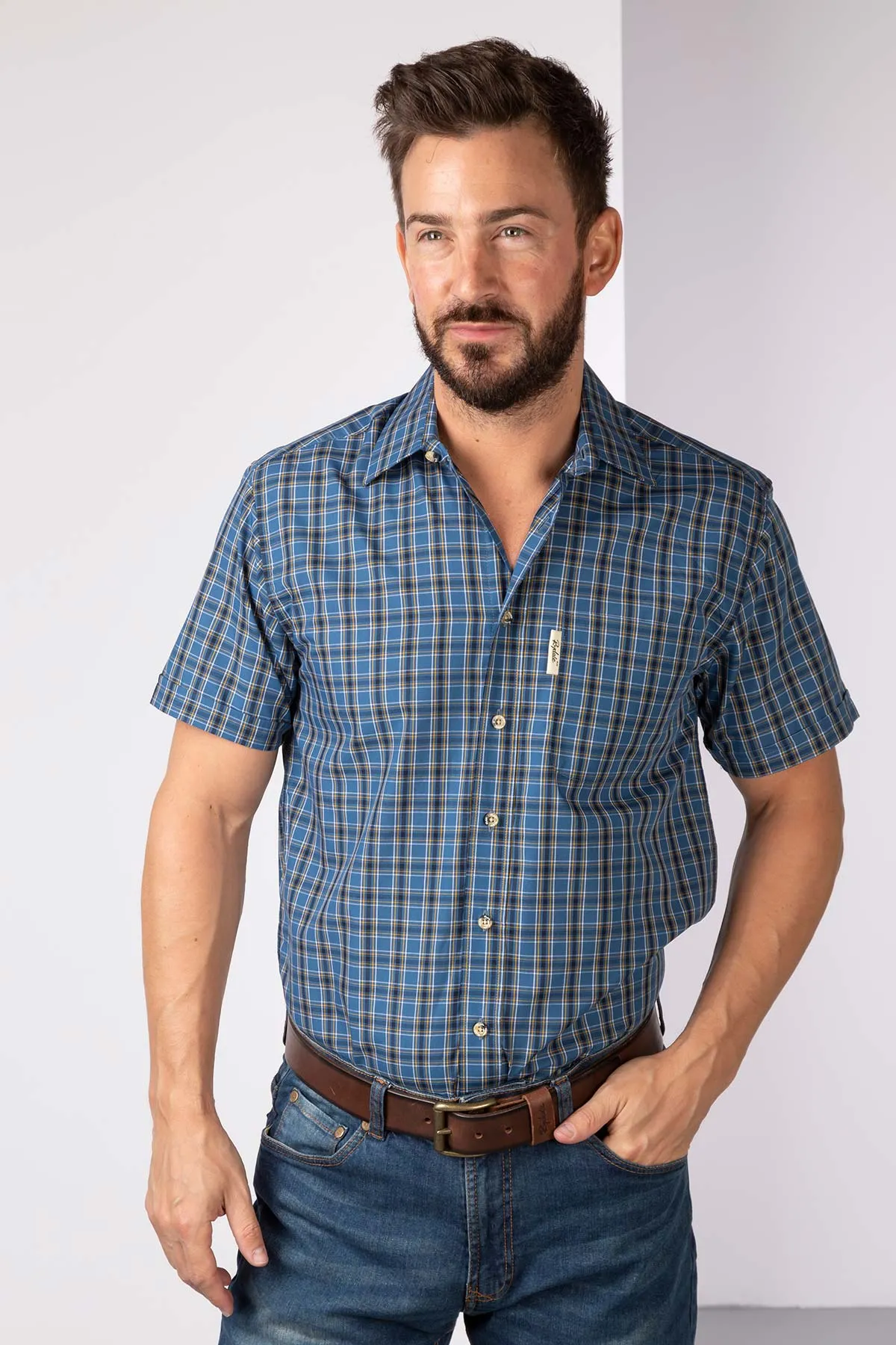 Men's Short Sleeved Check Shirt