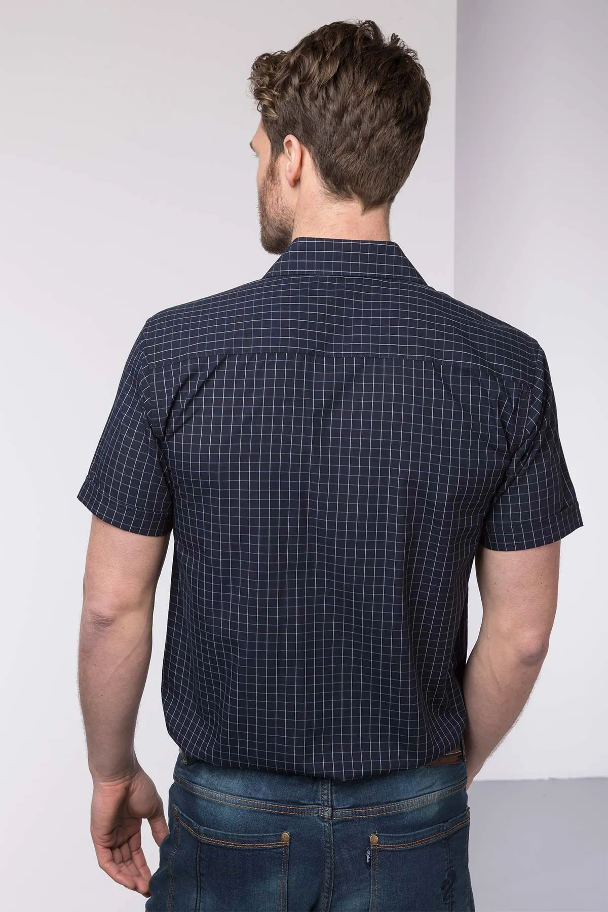 Men's Short Sleeved Check Shirts