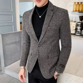 Men's Slim Fit Plaid Blazers