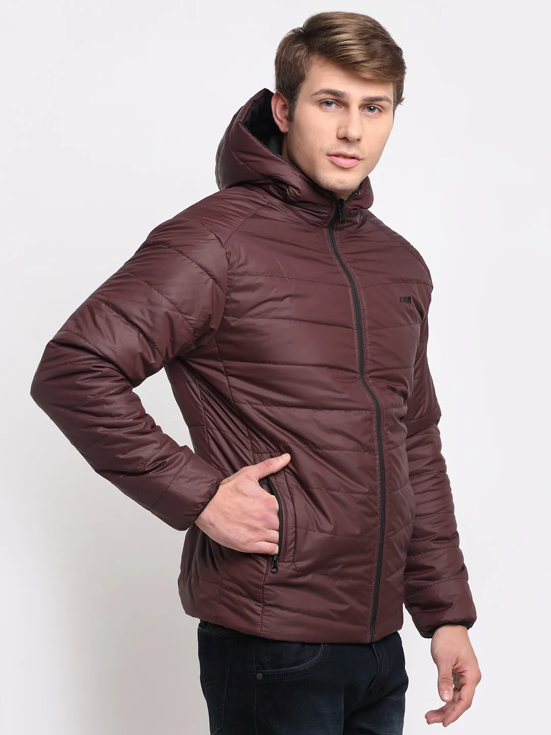 Men's Wine Black Reversible Jacket