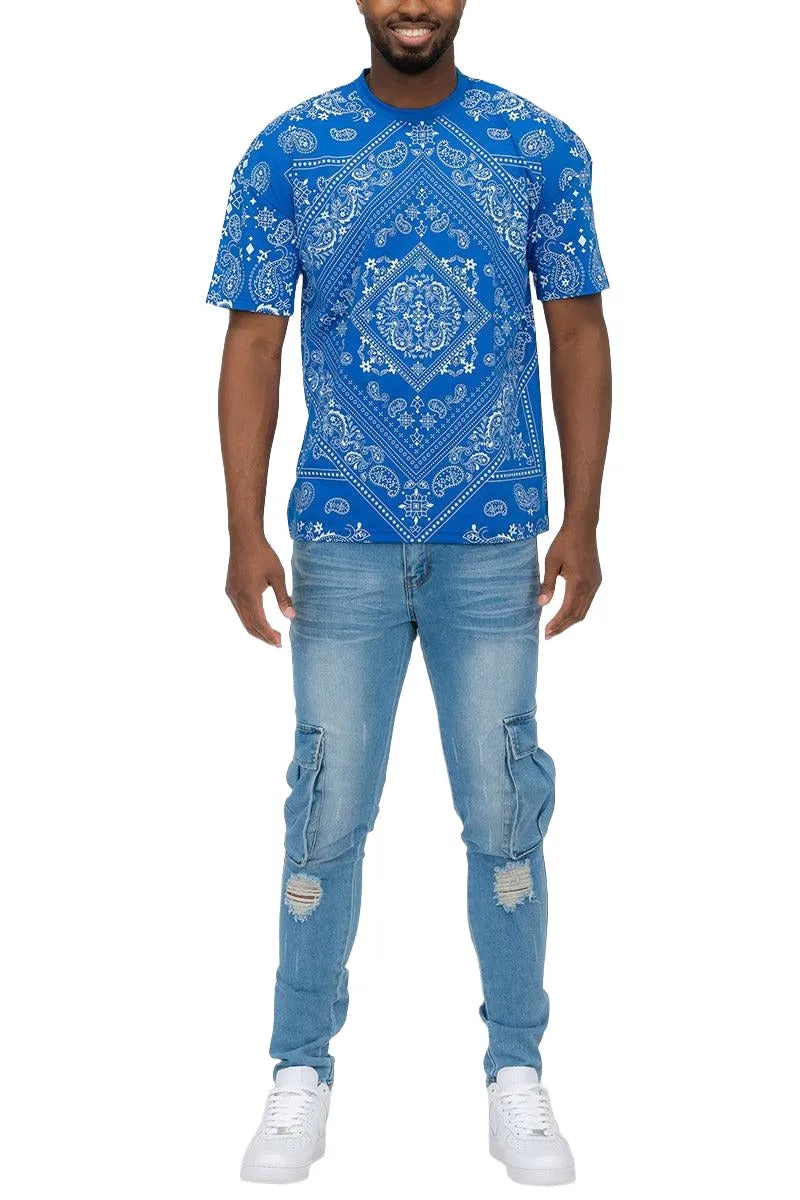 Royal Blue Bandana Print T-shirt