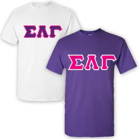 Sigma Lambda Gamma Lettered T-Shirt, 2-Pack Bundle Deal - G500 (2) - TWILL