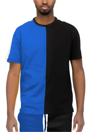 Split Color Block Short Sleeve Shirts