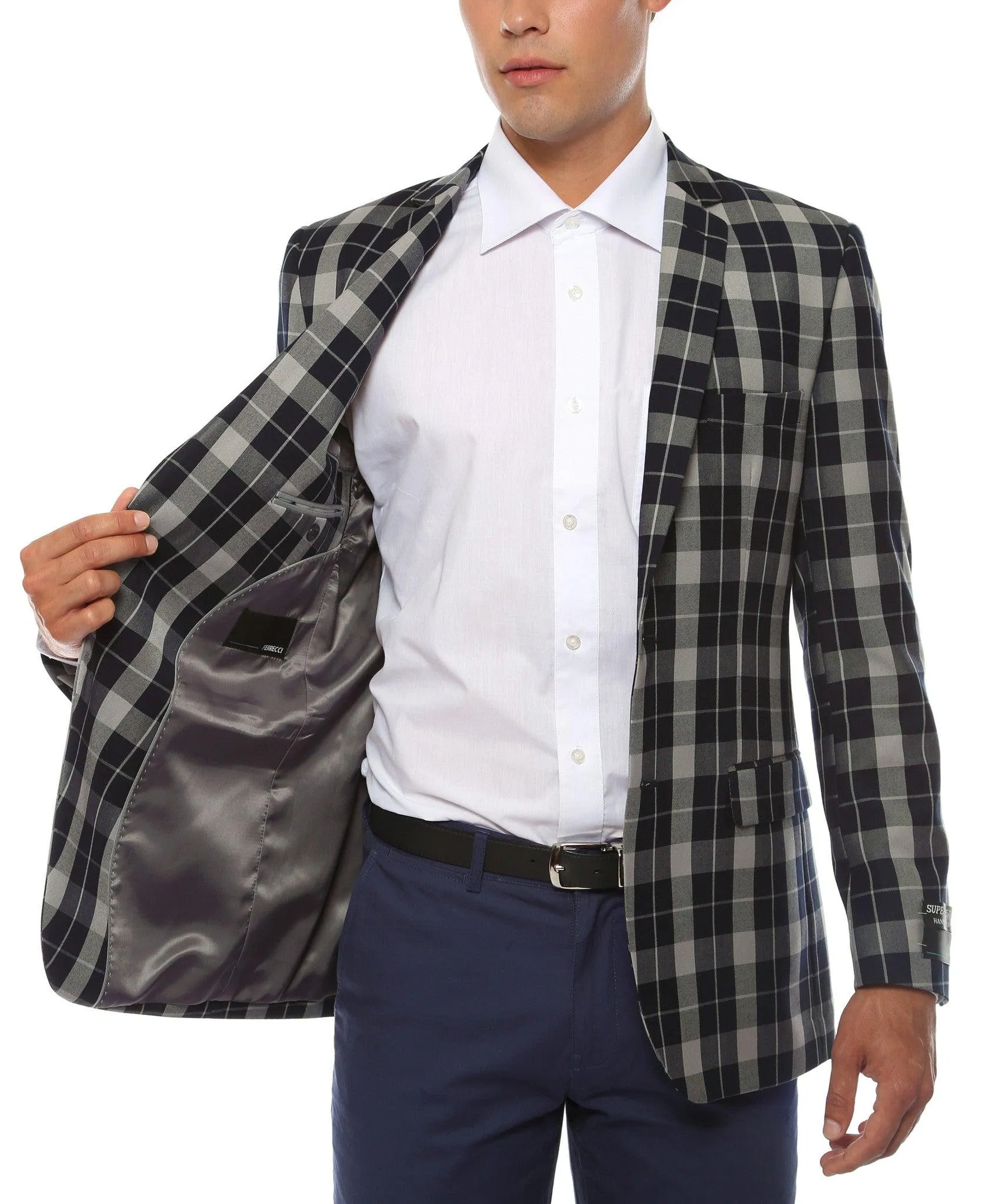 The Preston Plaid Check Slim Fit Mens Blazer