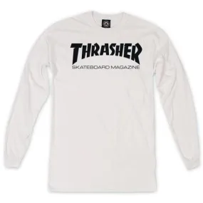 Thrasher Skate Mag Logo Long Sleeve Tee White