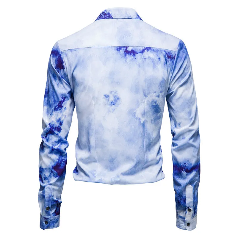 Tie Dye Long Sleeve Shirt for Men 2826