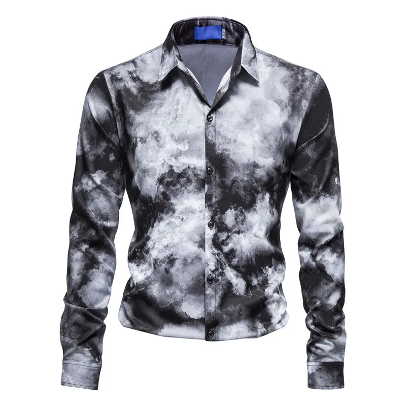 Tie Dye Long Sleeve Shirt for Men 2826